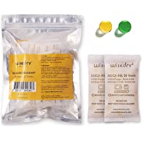 Los mejores  - wisedry 20 gramos [12PACKS] Paquetes desecantes de gel de sílice recargable Bolsas desecantes Naranja a verde indicando…